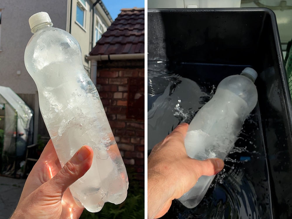 The Water Cooler
-
a sealed plastic bottle full of frozen water is a great hack for reducing temperatures